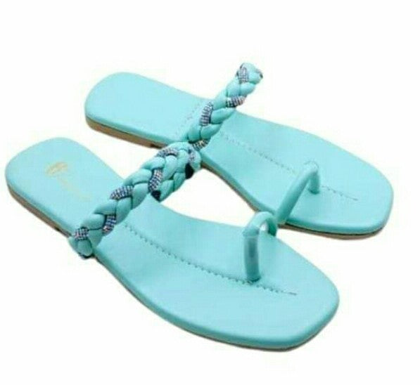 Fancy Light sky bue Slippers For Girl's - Naz Collection