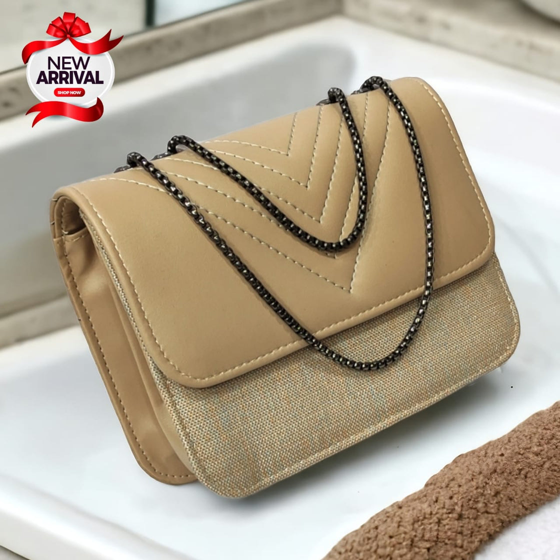 Cross Body Bag for Girls Beige